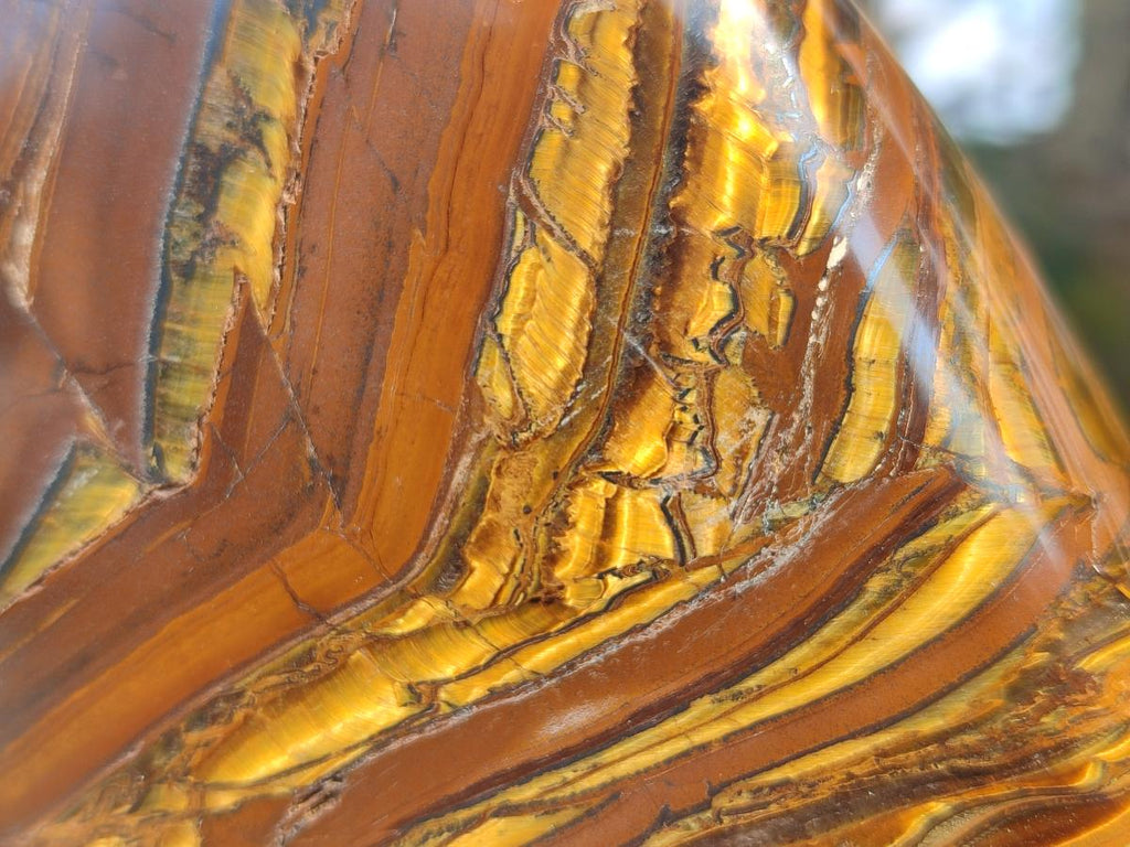 Polished Golden Tigers Eye Standing Display Pieces x 2 From Prieska, South Africa