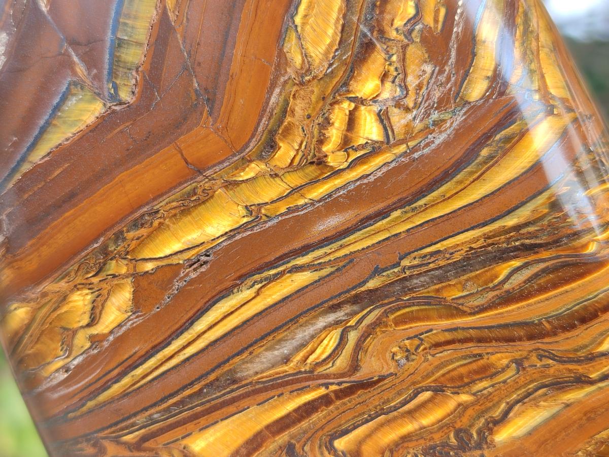 Polished Golden Tigers Eye Standing Display Pieces x 2 From Prieska, South Africa