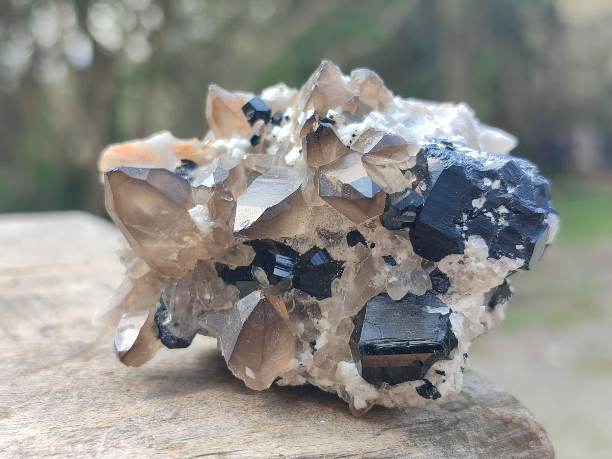 Natural Smokey Quartz Clusters with Associated Minerals x 4 From Erongo, Namibia