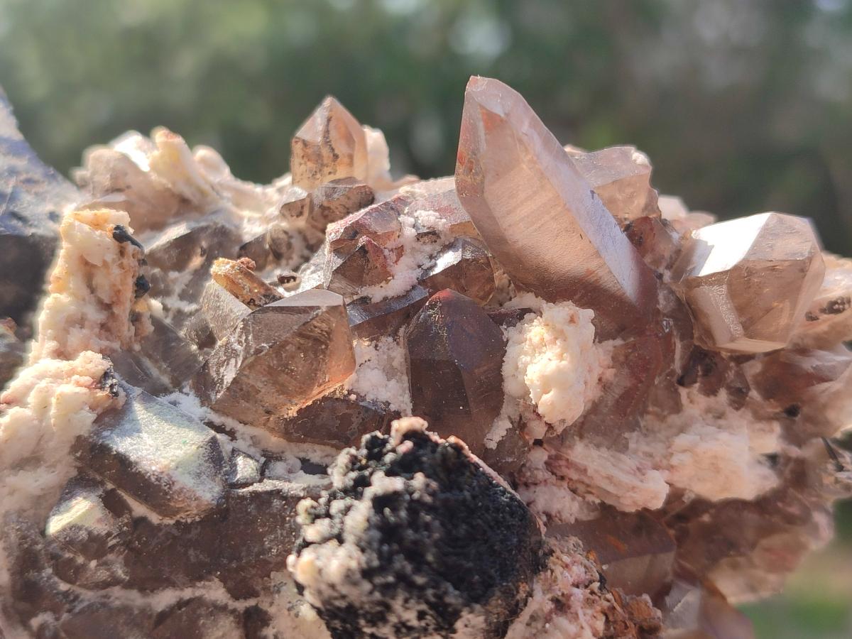Natural Smokey Quartz Clusters with Associated Minerals x 4 From Erongo, Namibia
