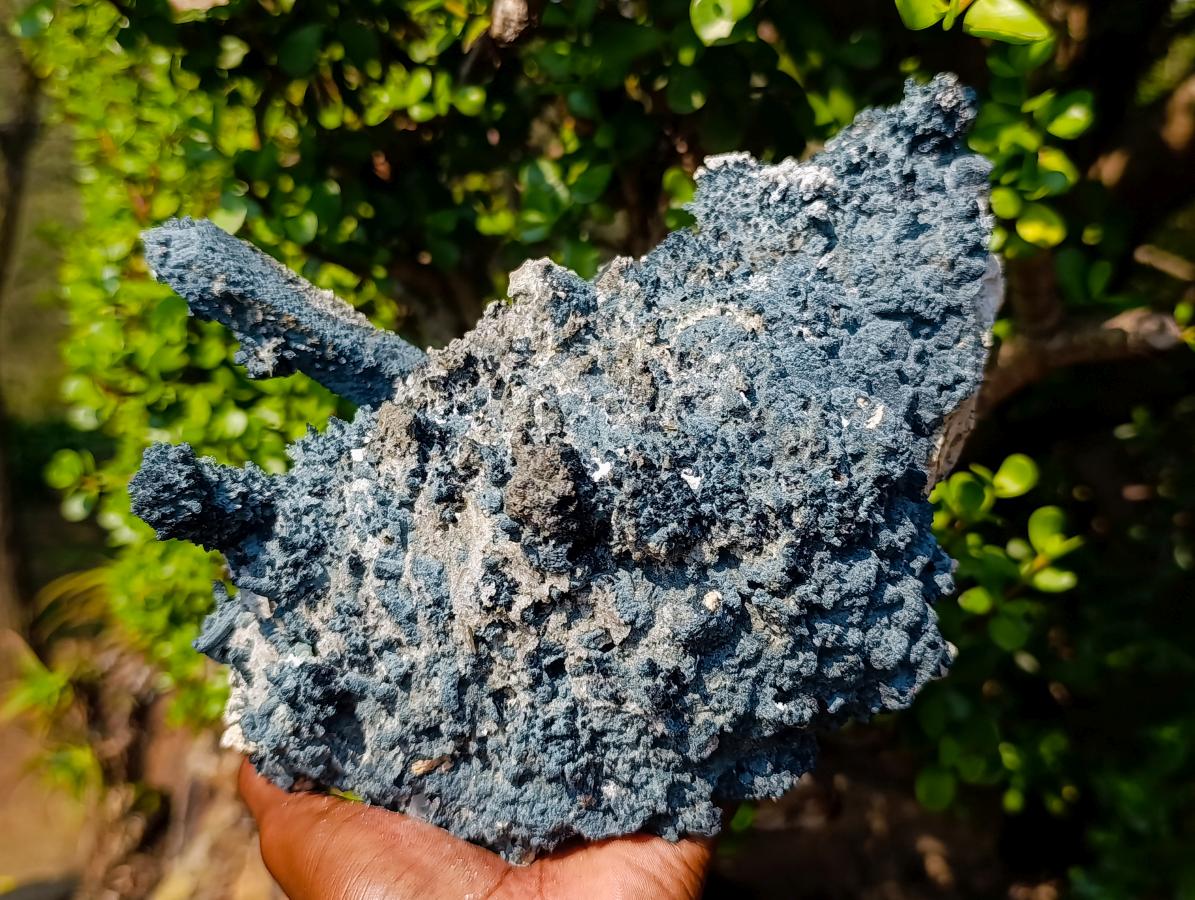 Natural Large Fibrous Foitite Specimen with Smokey Quartz on Feldspar x 1 From Erongo, Namibia