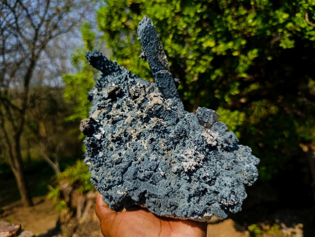 Natural Large Fibrous Foitite Specimen with Smokey Quartz on Feldspar x 1 From Erongo, Namibia