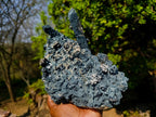 Natural Large Fibrous Foitite Specimen with Smokey Quartz on Feldspar x 1 From Erongo, Namibia