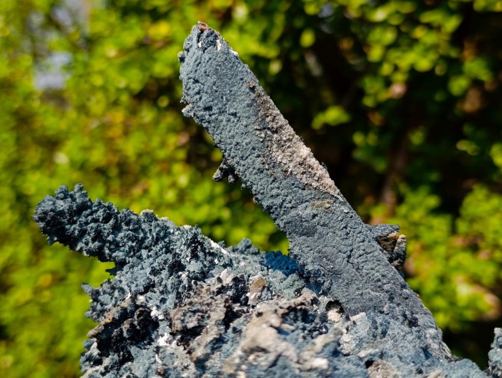 Natural Large Fibrous Foitite Specimen with Smokey Quartz on Feldspar x 1 From Erongo, Namibia