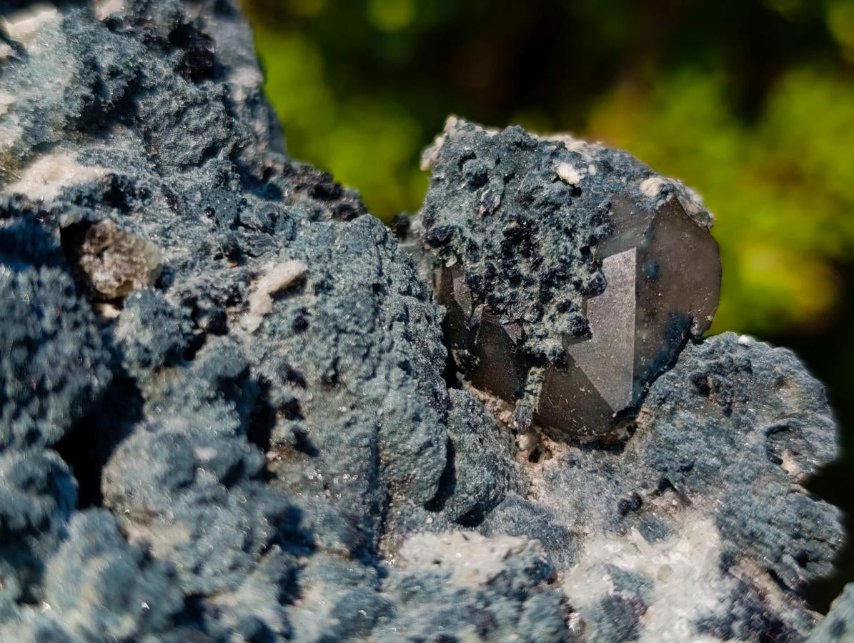 Natural Large Fibrous Foitite Specimen with Smokey Quartz on Feldspar x 1 From Erongo, Namibia
