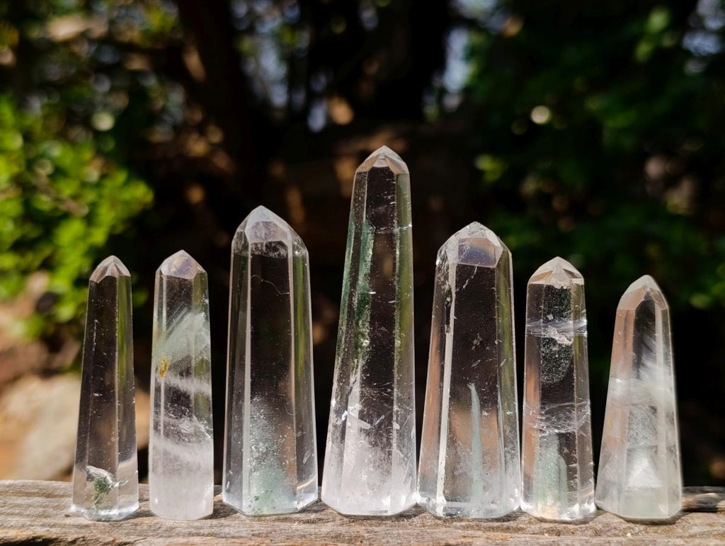 Polished Chlorite Quartz Moss Crystals x 25 From Mandoto, Madagascar
