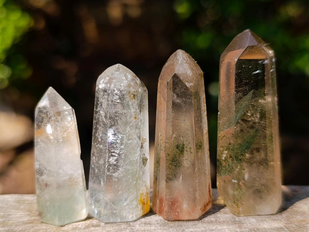Polished Chlorite Quartz Moss Crystals x 25 From Mandoto, Madagascar
