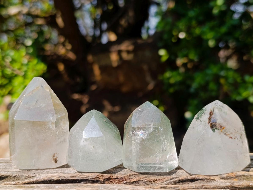 Polished Chlorite Quartz Moss Crystals x 25 From Mandoto, Madagascar
