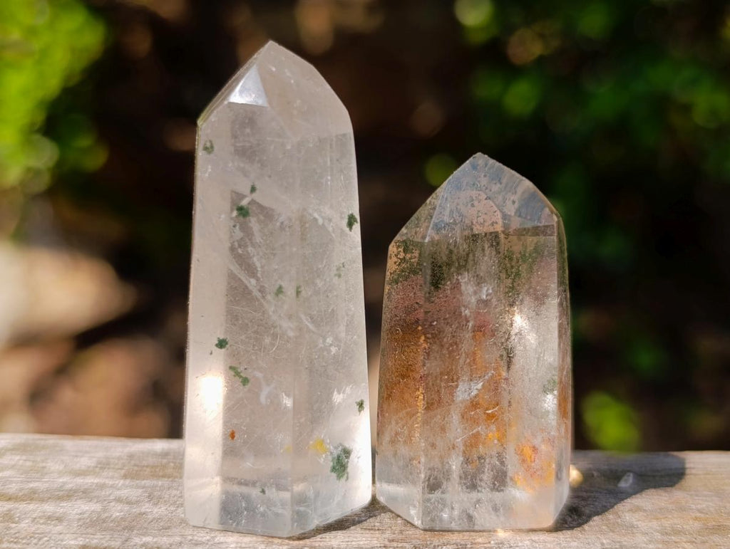 Polished Chlorite Quartz Moss Crystals x 25 From Mandoto, Madagascar