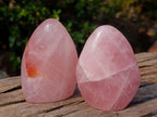Polished Rose Quartz Standing Display Pieces x 12 From Zimbabwe