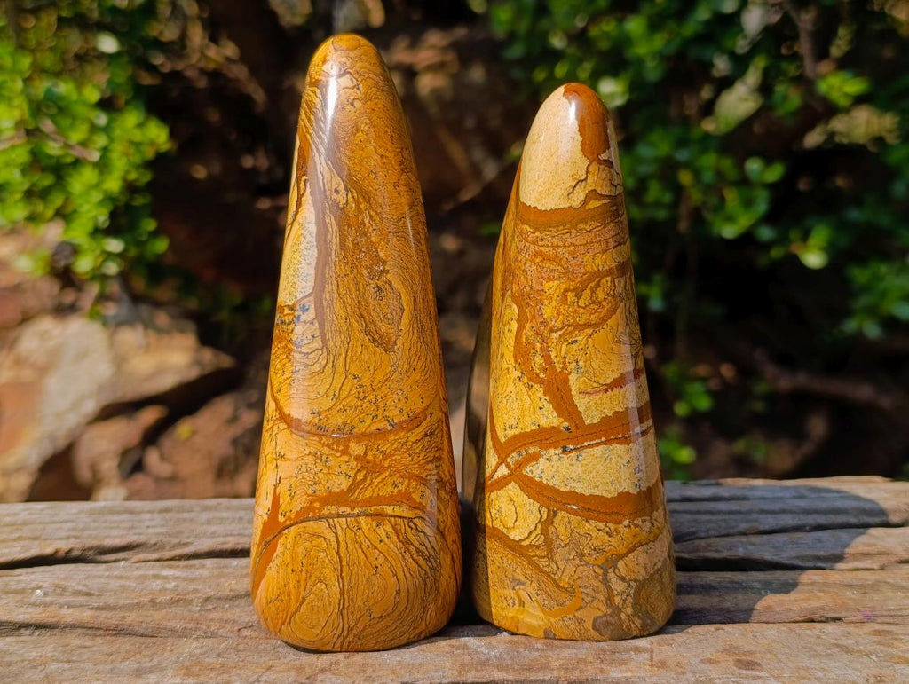 Polished Picture Stone Jasper Standing Display Pieces x 2 From Ais-Ais, Namibia