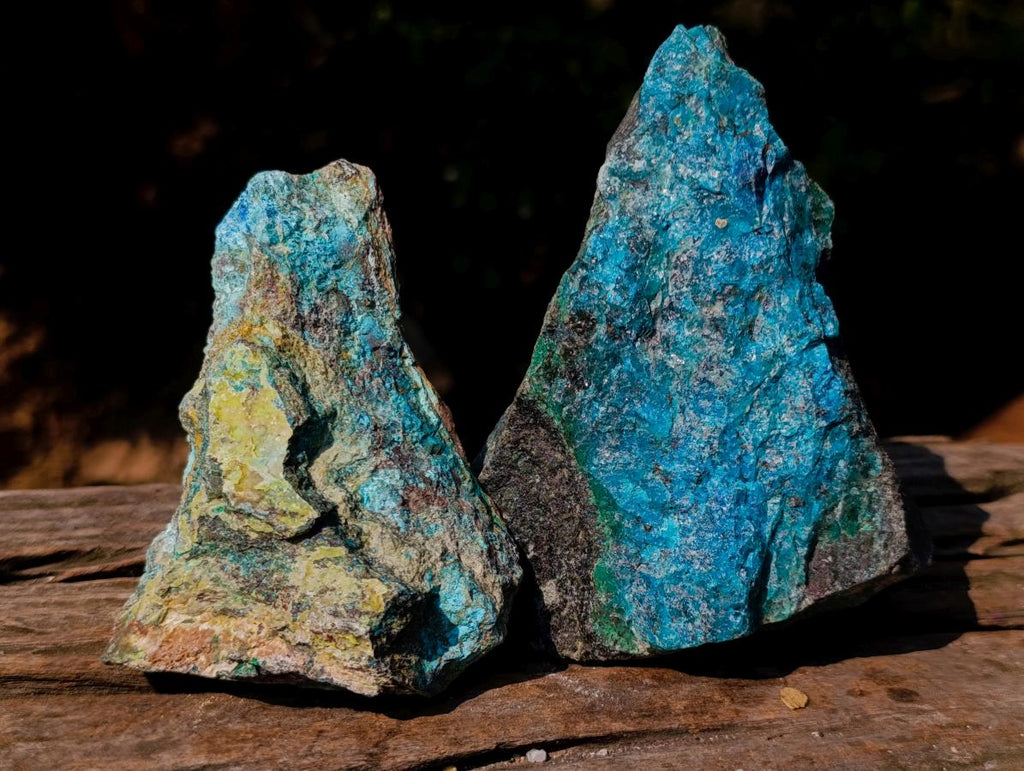 Natural Cobbed Shattuckite Specimens x 4 From Kaokoveld, Namibia