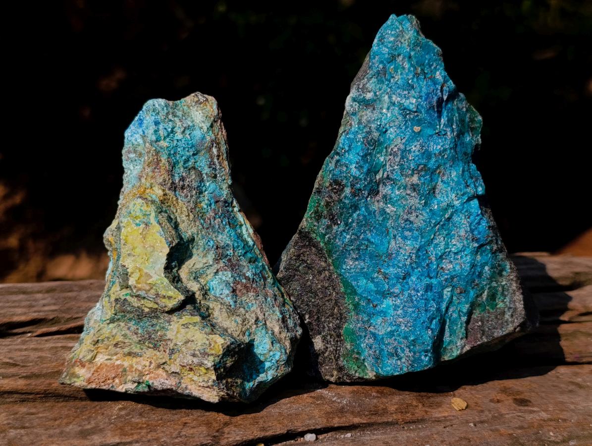 Natural Cobbed Shattuckite Specimens x 4 From Kaokoveld, Namibia