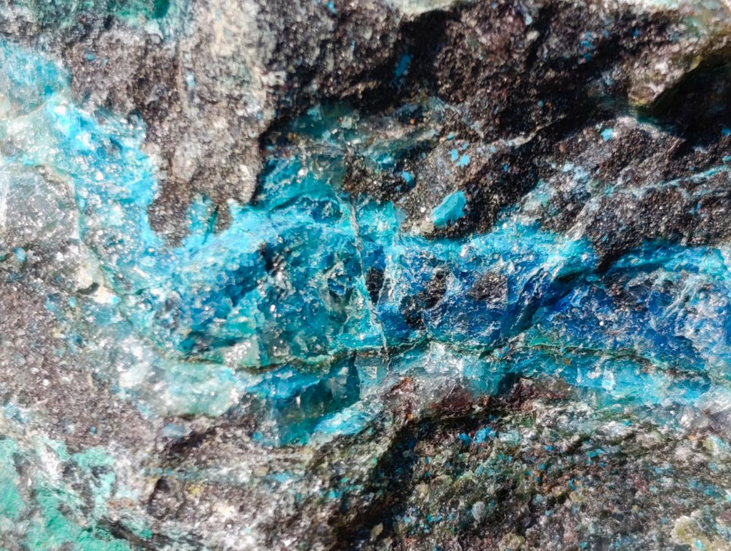 Natural Cobbed Shattuckite Specimens x 4 From Kaokoveld, Namibia
