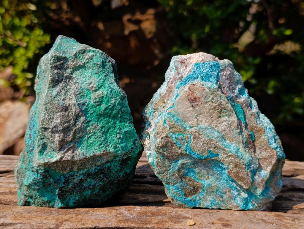 Natural Cobbed Shattuckite Specimens x 4 From Kaokoveld, Namibia