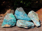 Natural Cobbed Shattuckite Specimens x 4 From Kaokoveld, Namibia