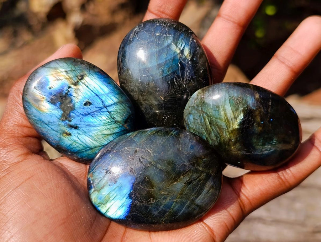Polished Labradorite Palm Stones x 20 From Madagascar