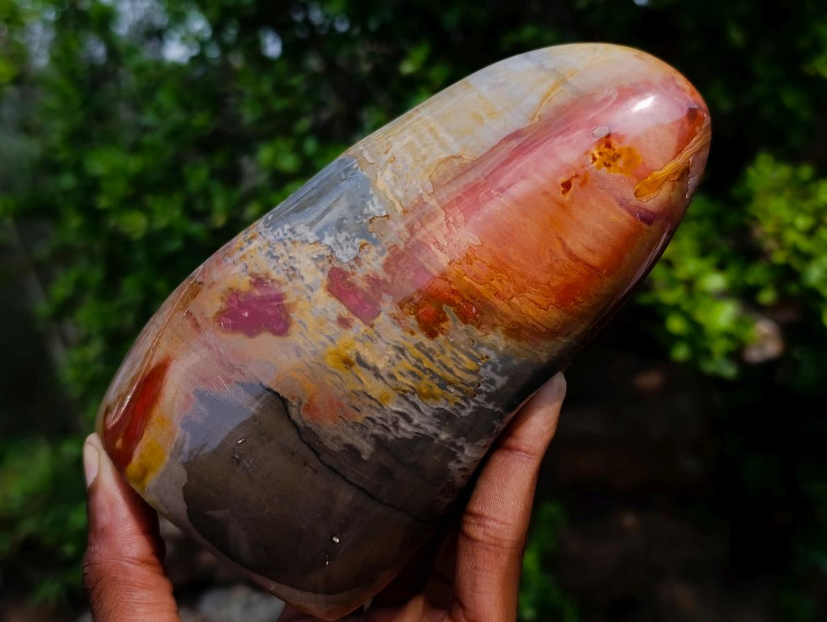 Polished Polychrome Jasper Standing Display Pieces x 2 From Androka, Madagascar