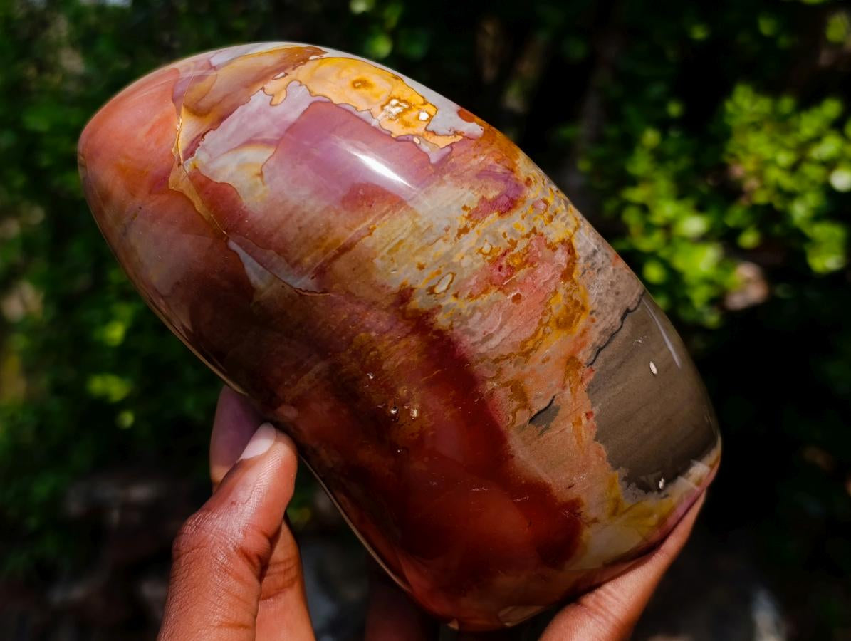 Polished Polychrome Jasper Standing Display Pieces x 2 From Androka, Madagascar