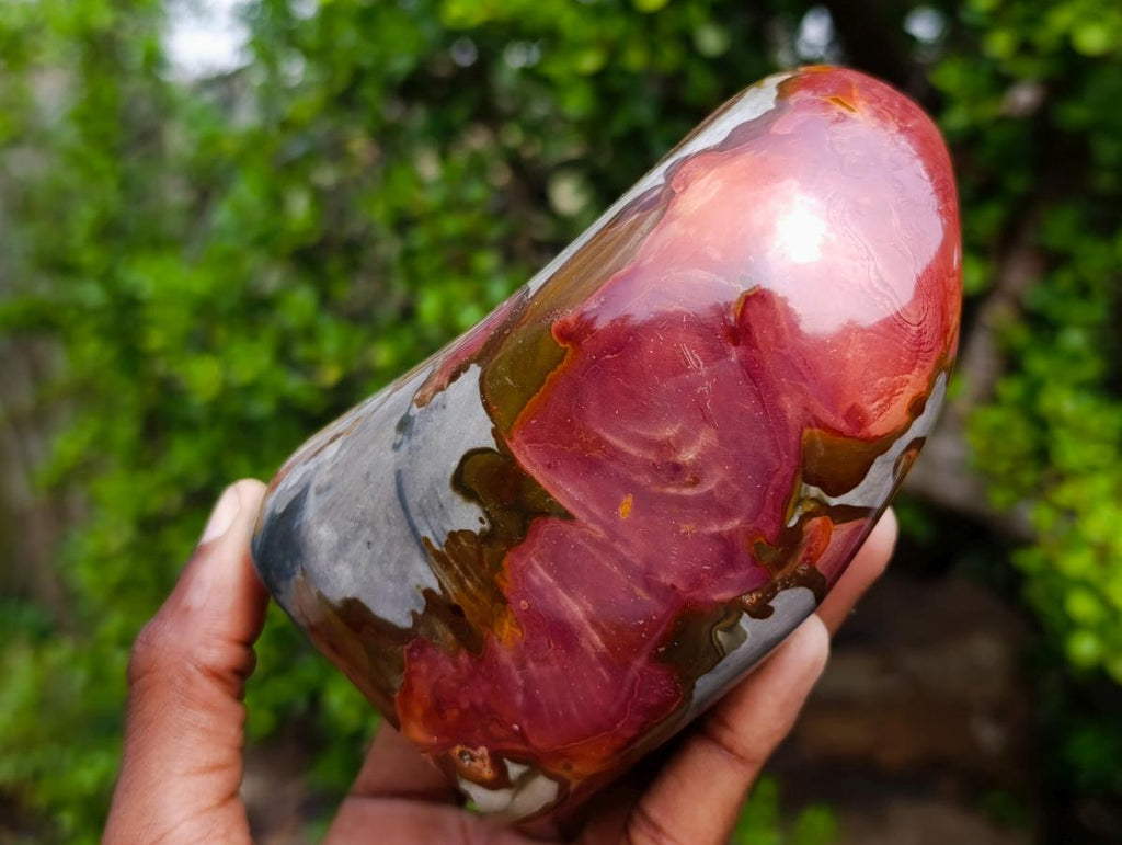 Polished Polychrome Jasper Standing Display Pieces x 2 From Androka, Madagascar