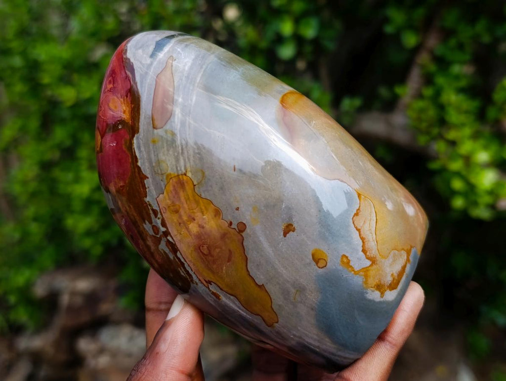 Polished Polychrome Jasper Standing Display Pieces x 2 From Androka, Madagascar