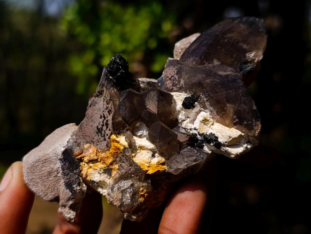 Natural Smokey Quartz Clusters with Associated Minerals x 12 From Erongo, Namibia