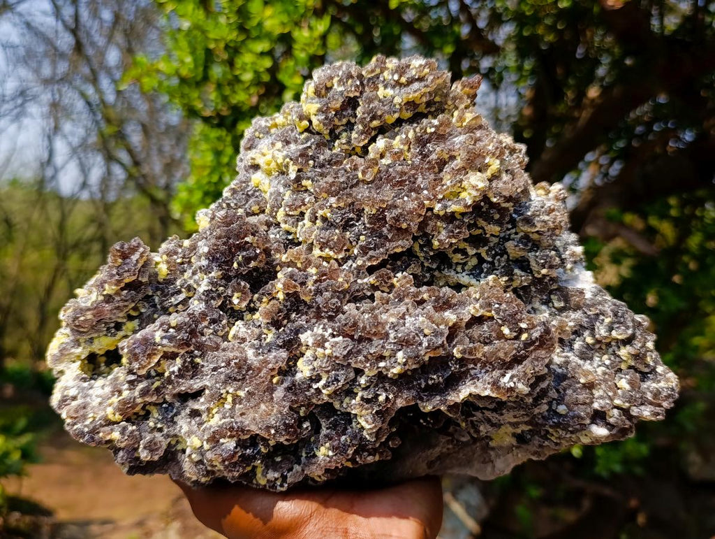Natural XL Smokey Fluorite Specimen with Yellow Muscovite Mica x 1 From Erongo, Namibia