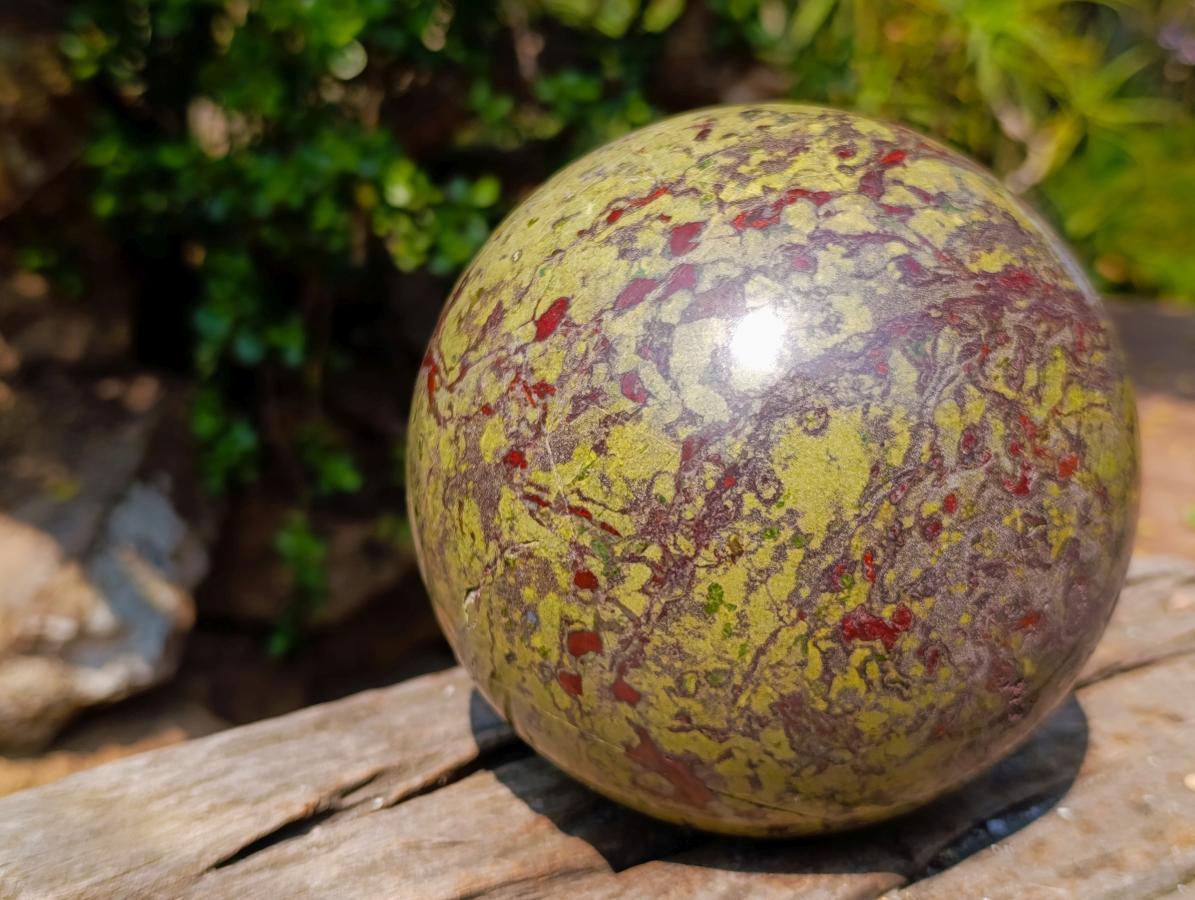 Polished XL Bastite Dragonsblood Stone Sphere x 1 From Tshipise, South Africa