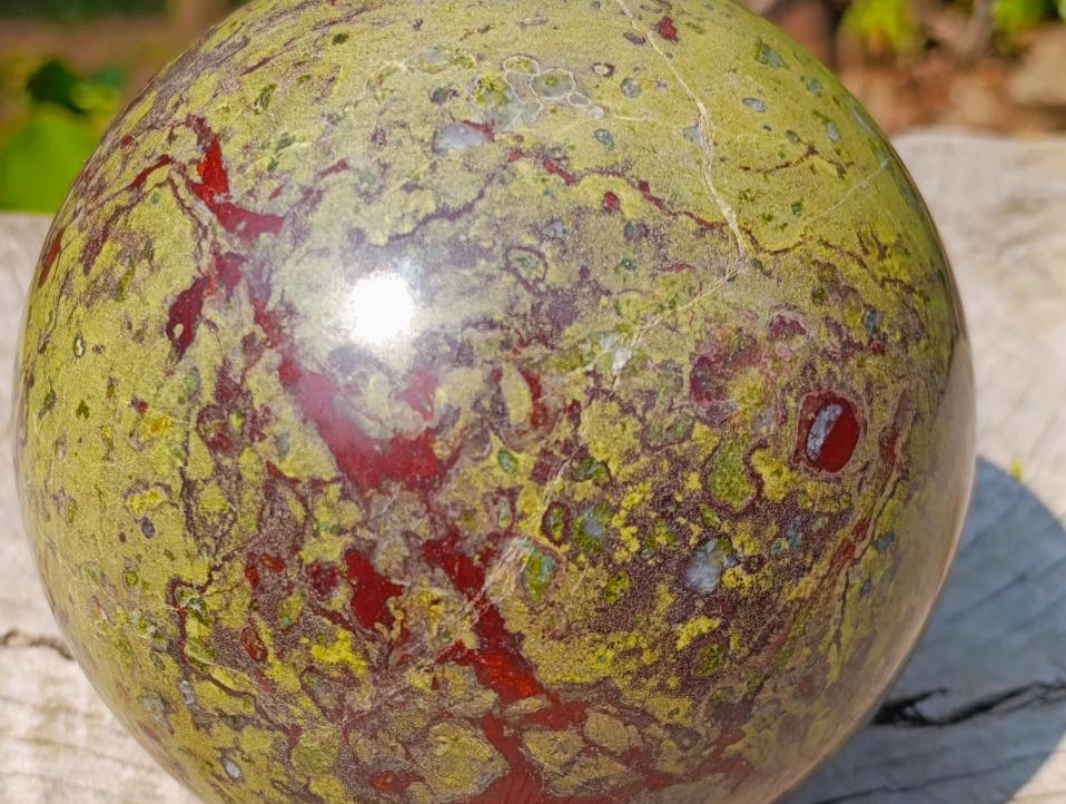 Polished XL Bastite Dragonsblood Stone Sphere x 1 From Tshipise, South Africa