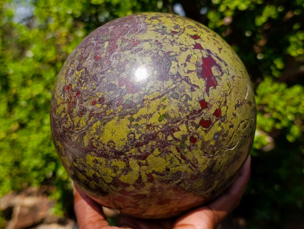 Polished XL Bastite Dragonsblood Stone Sphere x 1 From Tshipise, South Africa