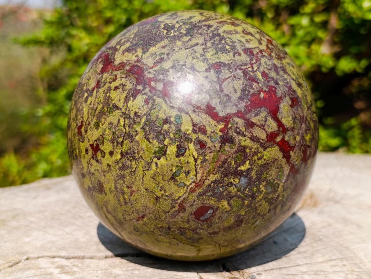 Polished XL Bastite Dragonsblood Stone Sphere x 1 From Tshipise, South Africa