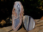 Polished One Side Red Shashe River Agate Nodules x 4 From Shashe River, Zimbabwe