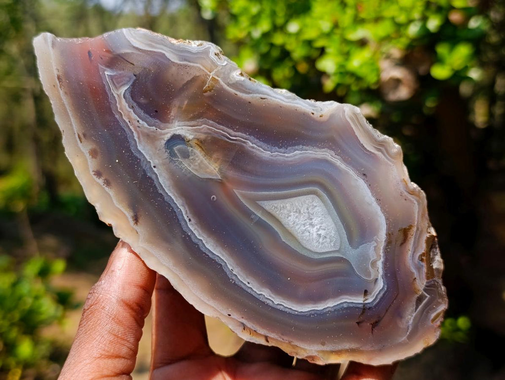 Polished One Side Red Shashe River Agate Nodules x 4 From Shashe River, Zimbabwe