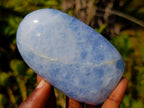 Polished Blue Calcite Standing Display Pieces x 6 From Madagascar