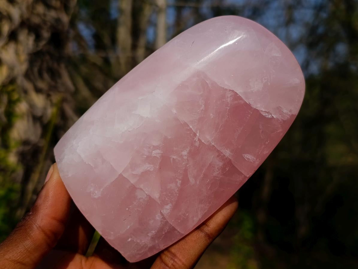 Polished Rose Quartz Standing Display Pieces x 6 From Zimbabwe