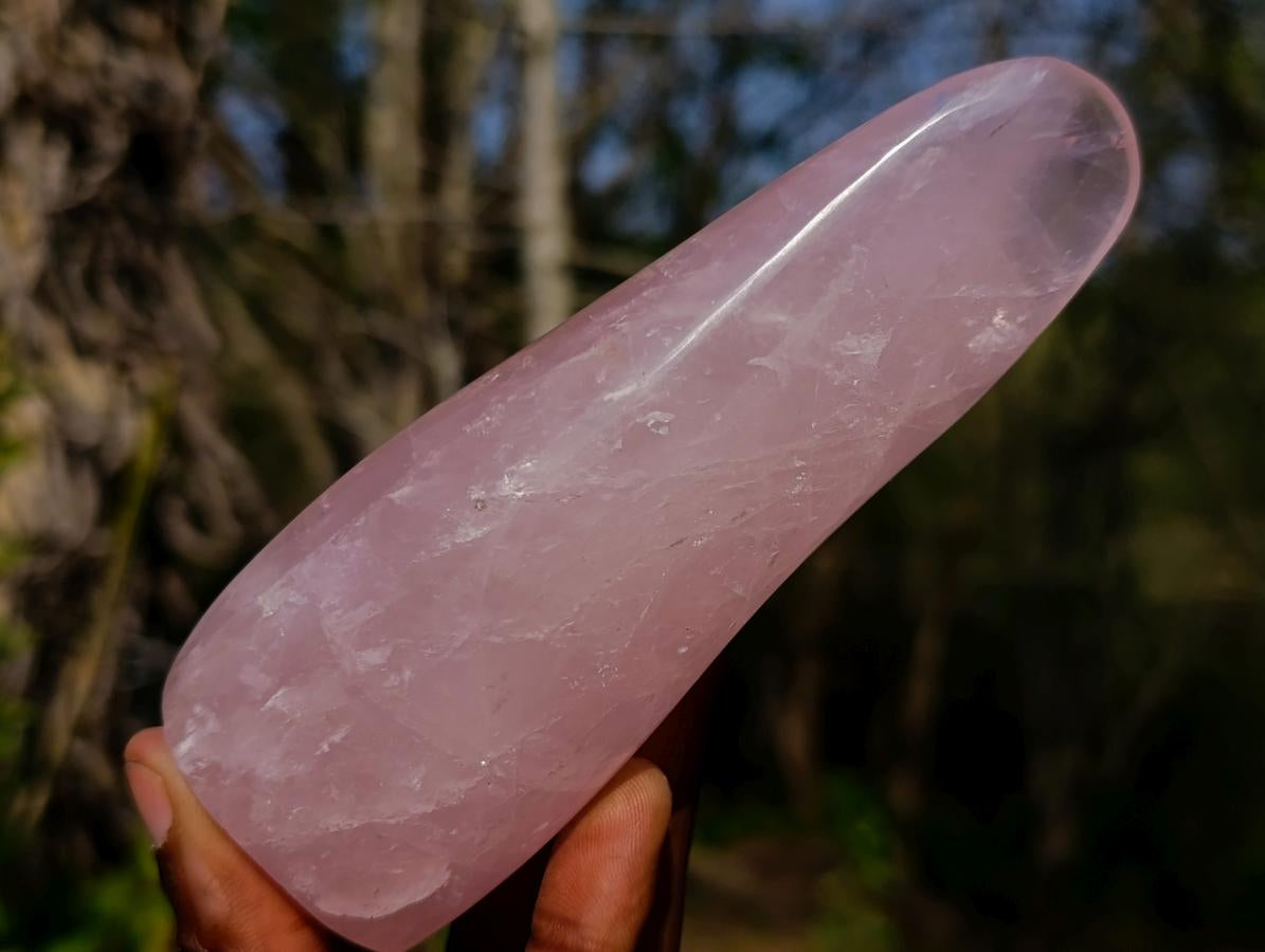 Polished Rose Quartz Standing Display Pieces x 6 From Zimbabwe