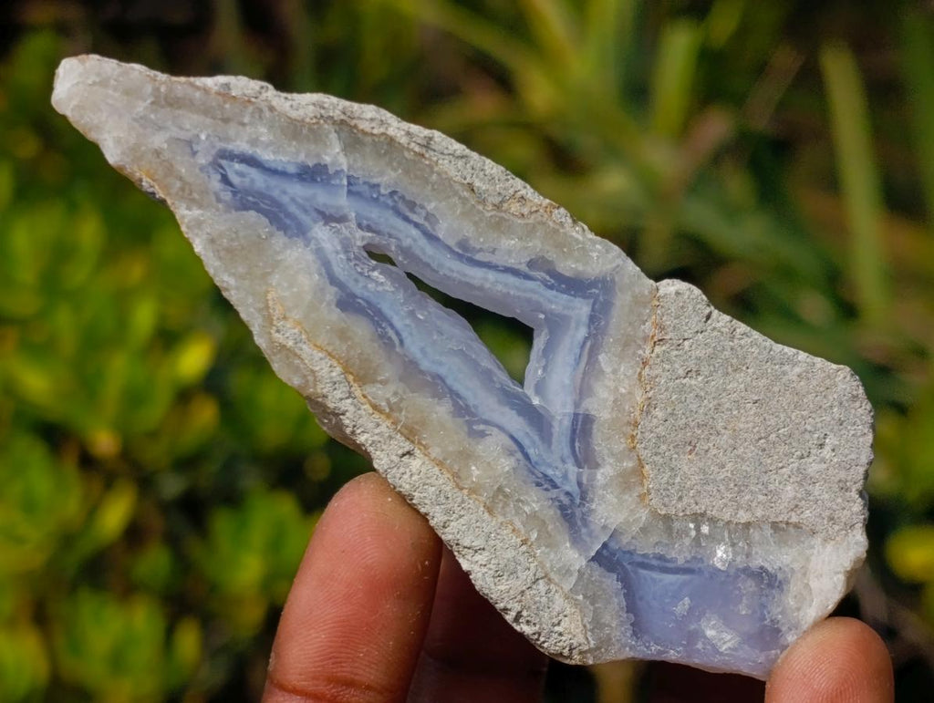 Polished One Side Blue Lace Agate Geodes x 12 From Nsanje, Malawi