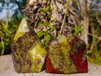 Polished Bastite Dragonsblood Stone Display Crystals x 2 From Tshipise, South Africa