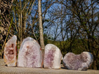 Polished and Natural Agate Amethyst Standing Display Pieces x 4 From Maintirano, Madagascar