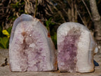 Polished and Natural Agate Amethyst Standing Display Pieces x 4 From Maintirano, Madagascar