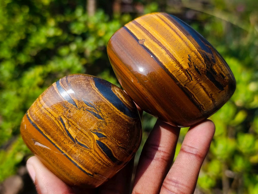 Polished Golden Tigers Eye Free Forms x 6 From Prieska, South Africa