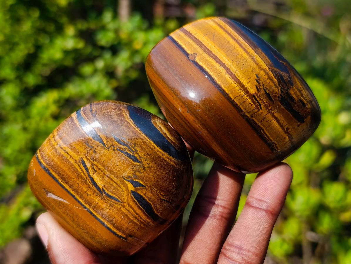 Polished Golden Tigers Eye Free Forms x 6 From Prieska, South Africa