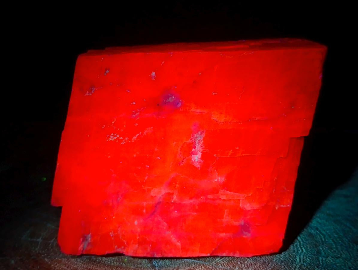 Natural XL Rhombohedral Sunset Orange Calcite Specimens x 3 From Spitzkop, Namibia