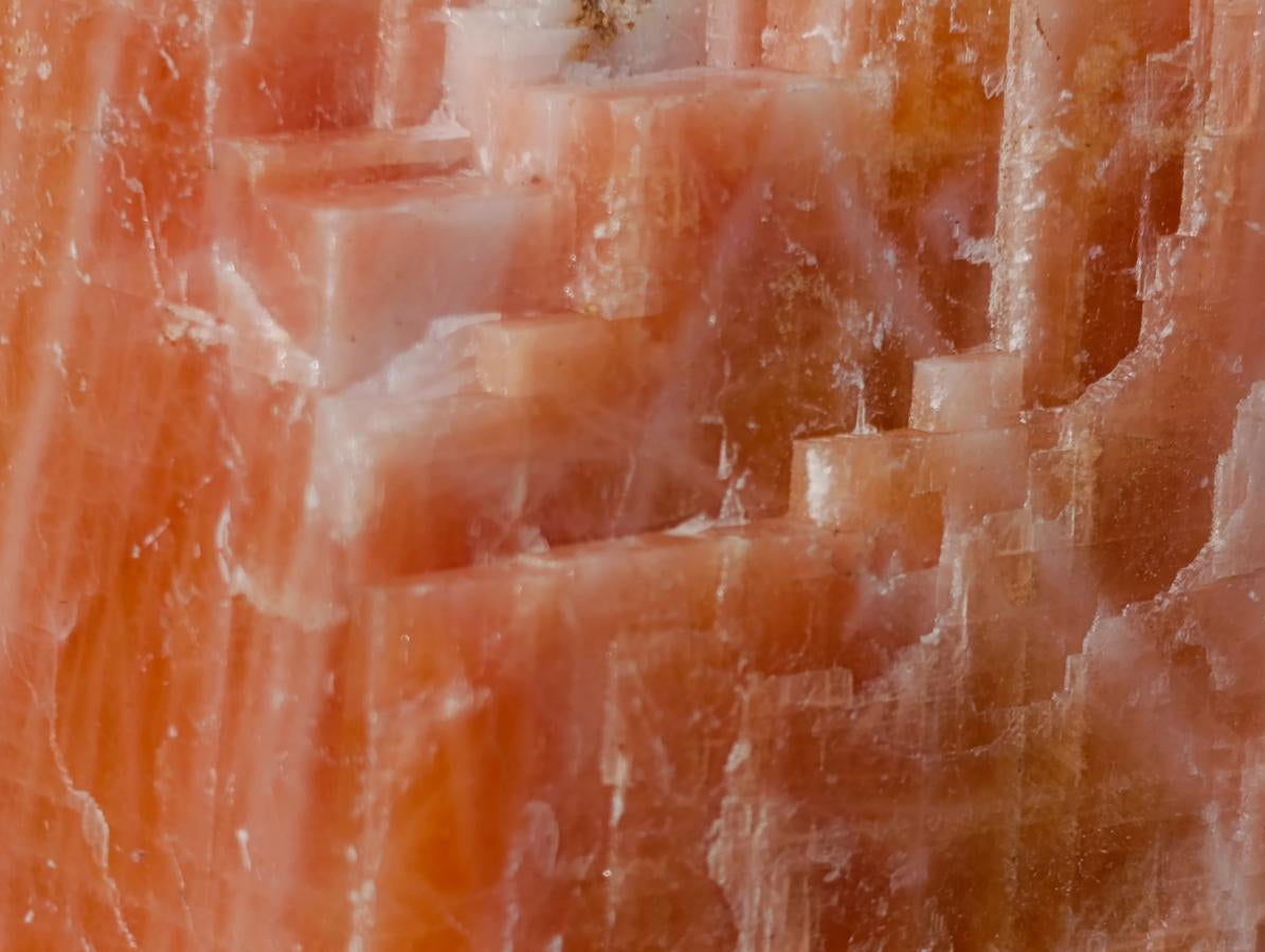 Natural XL Rhombohedral Sunset Orange Calcite Specimens x 3 From Spitzkop, Namibia