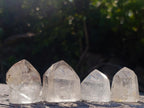 Polished Clear and Smokey Quartz Crystals x 12 From Madagascar