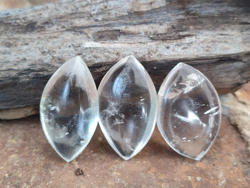 Polished Rock Crystal Quartz "Angel Tears" Jewellery Size Free Forms x 35 From Madagascar