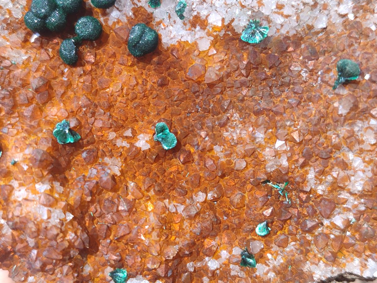 Natural Ball Malachite Specimens Coated with Drusy Quartz on Dolomite  x 2 From Mindingi Mine, Kambove, Congo