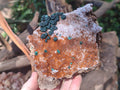 Natural Ball Malachite Specimens Coated with Drusy Quartz on Dolomite  x 2 From Mindingi Mine, Kambove, Congo