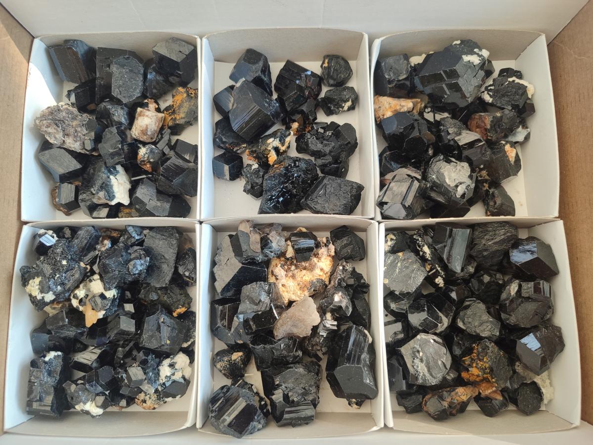 Natural Schorl Black Tourmaline Crystals x 150 From Erongo, Namibia