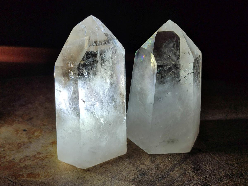 Polished Smokey Wispy Phantom Quartz Crystals x 3 From Anjozorobe, Madagascar
